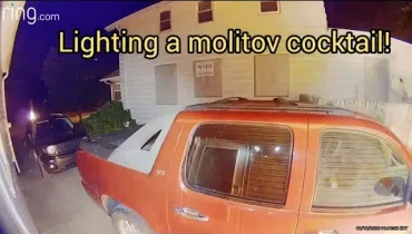 Surveillance security ring videos of thieves stealing and fire bombing property!
