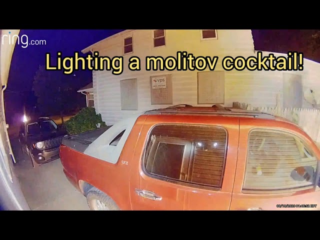 Surveillance security ring videos of thieves stealing and fire bombing property!