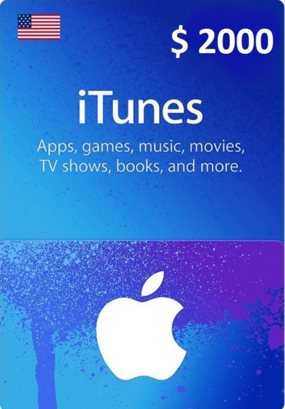 $2000 USA Apple iTunes Card (Instant E-mail Delivery)