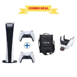 Sony PlayStation 5 Console (PS5) - Digital Version with Extra Controller (International Edition) with Bag and Charger Dock Station