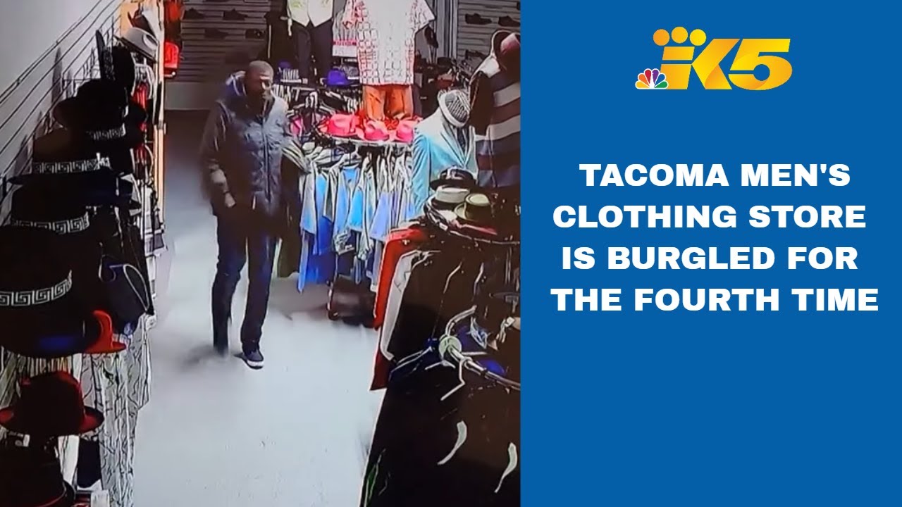 Surveillance video shows 4th burglary at Mr. Mac men’s clothing store in Tacoma