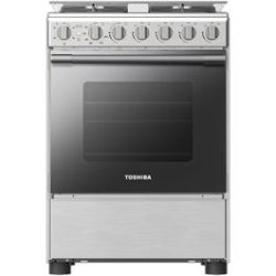 Toshiba Free Standing Gas Cooker 4 Zones - Black/Stainless Steel (RB2-60G4GE(MR)-R)